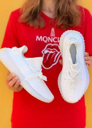 Adidas yeezy boost 350 v2 all white2 фото