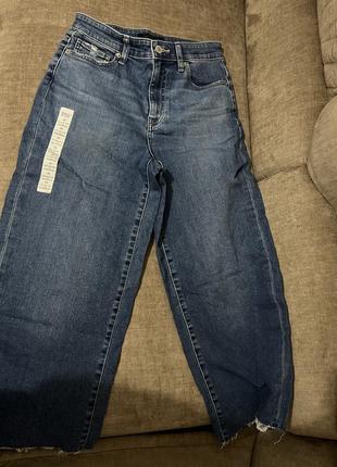 Укороченные широкие джинсы клеш uniqlo6 фото