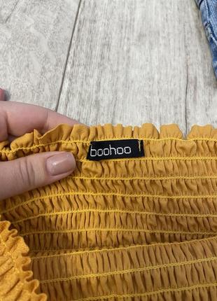 Тор гармошка горчичного цвета от boohoo, размер 46-483 фото