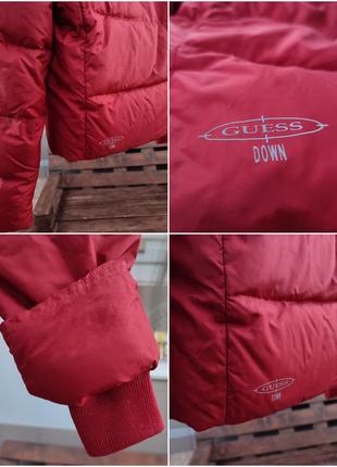 Винтажный укороченный непромокаемый пуховик guess rose collection пух перо натуральная дутая куртка редкая модель трендовая стильная6 фото