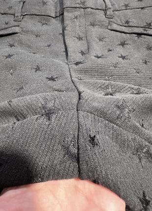 Gap брюки скіні жіночі укорочені 7/8 з зірочками сірі щільні цупкі штани5 фото
