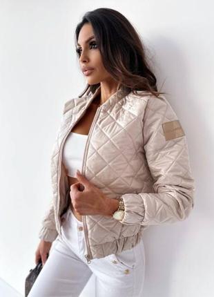 Женская стеганая куртка-бомбер 5 цветов, 42-56 размеры4 фото
