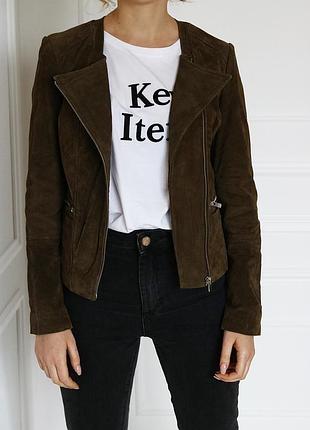 Курточка с натуральной кожи mango