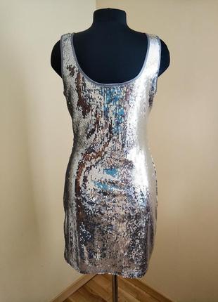 Яскрава блискуча сукня з сріблястими паєтками permit2 фото