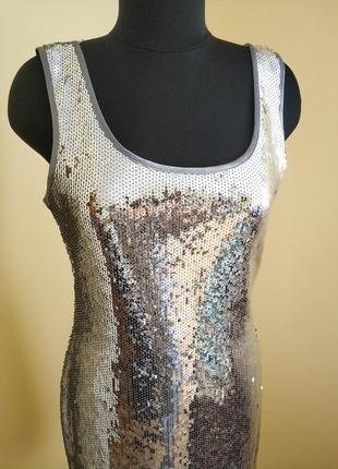 Яскрава блискуча сукня з сріблястими паєтками permit3 фото