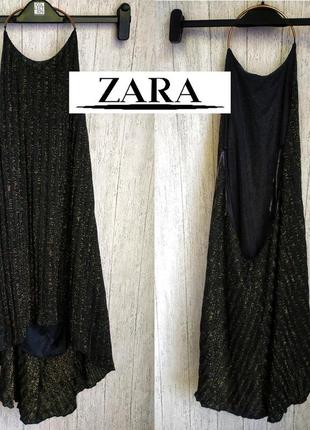 Вечернее платье на выпускной коктейльное черное zara люрекс сарафан