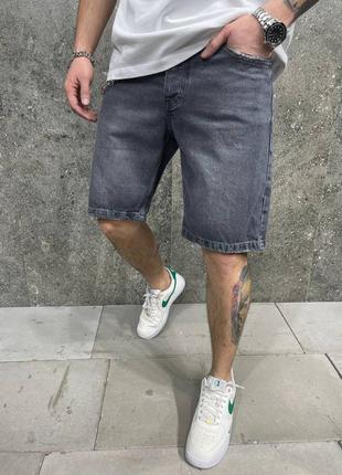 Мужские джинсовые шорты серые  ⁇  качественные шорты для мужчин на лето
