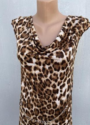 Платье леопардовое короткое (туника)3 фото