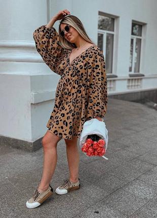 Плаття коротке леопард