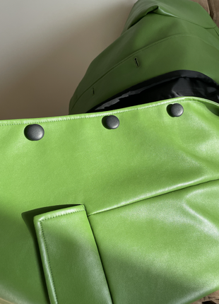 Шкіряний зелений піджак блейзер reserved8 фото