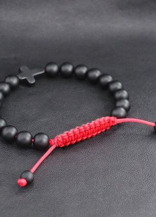 🏷 браслет: • red line cross (strong) // braided •2 фото