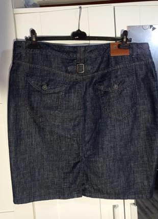 Синяя джинсовая юбка 46 европ1 фото