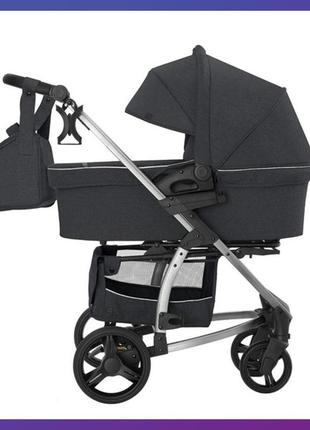 Детская универсальная коляска carrello vista crl-6501 serious gray серая eva колеса + дождевик