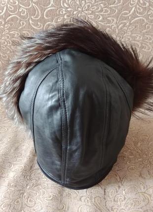 Чернобурка капюшон натуральная кожа2 фото
