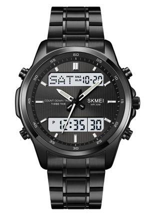 Спортивний чоловічий годинник skmei 2049bkwt black-white водостійкий наручний кварцевий1 фото