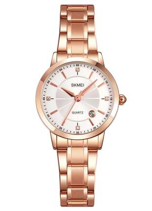 Жіночий годинник skmei 1819rgsi rose gold-silver наручний кварцевий