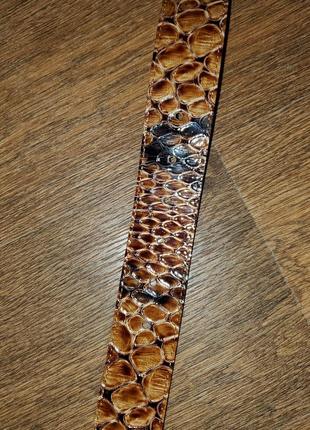 Итальянский кожаный ремень пояс животный принт, под змею per una италия6 фото