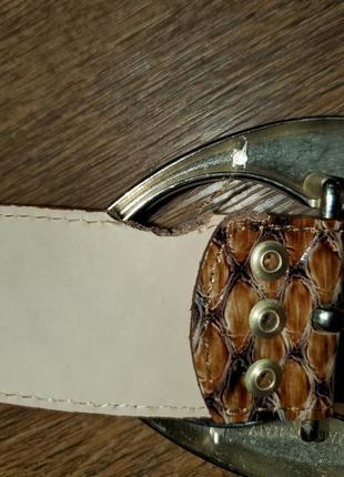Итальянский кожаный ремень пояс животный принт, под змею per una италия9 фото