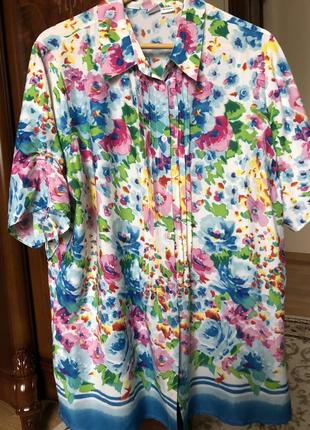 Блуза шифоновая в цветочки1 фото