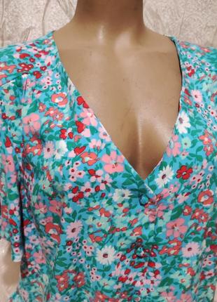 Нова ніжна віскозна цвітаста блузка 502 фото