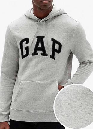Худи gap logo hoodie light heather grey