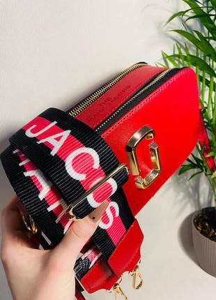 Женская стильная сумка с стиле mark jacobs в стилі марк якобс джейкобс червона5 фото
