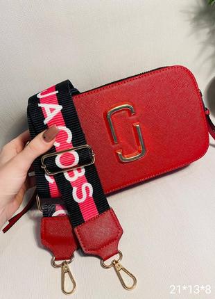 Женская стильная сумка с стиле mark jacobs в стилі марк якобс джейкобс червона3 фото