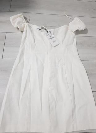 Платье молочного цвета с корсетом zara5 фото