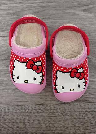 Теплые крокс сабо хелло китти crocs hello kity
