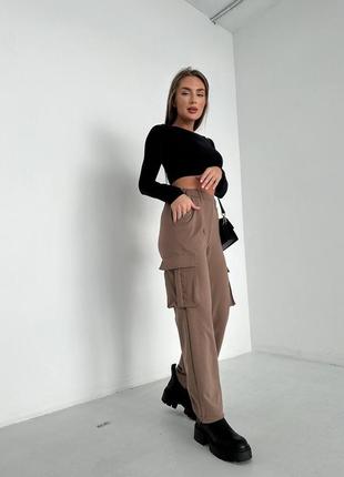 Женские брюки карго 4 цвета5 фото