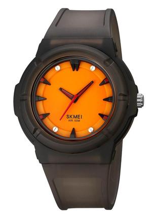 Спортивные мужские часы skmei 2011bkog black-orange водостойкие наручные кварцевые