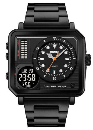 Спортивные мужские часы skmei 2025bk black водостойкие наручные кварцевые1 фото