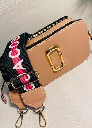 Женская стильная сумка с стиле mark jacobs в стилі марк якобс джейкобс рожева5 фото