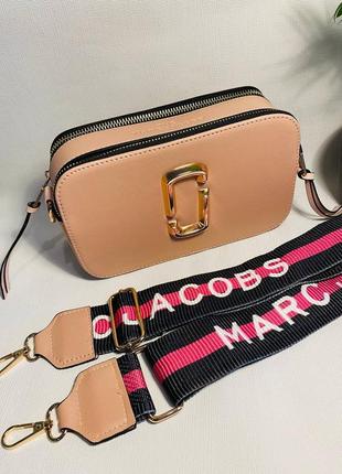 Женская стильная сумка с стиле mark jacobs в стилі марк якобс джейкобс рожева4 фото