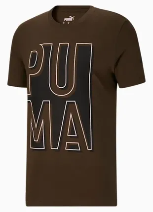 Хаки мужская футболка puma outside the box men's logo tee новая оригинал из сша