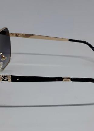 Maybach очки мужские солнцезащитные темно серый градиент в золотом металле4 фото
