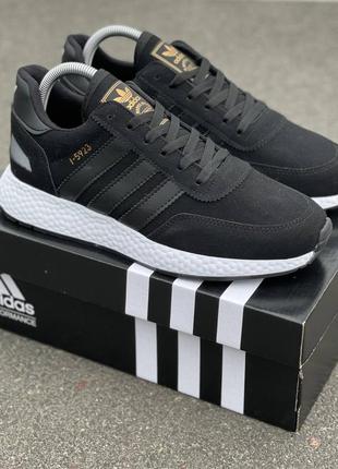 Чоловічі чорно-білі замшеві кросівки з сіткою adidas 🆕 адідас