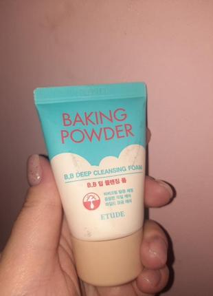 Пенка для удаления бб крема etude baking powder 30ml