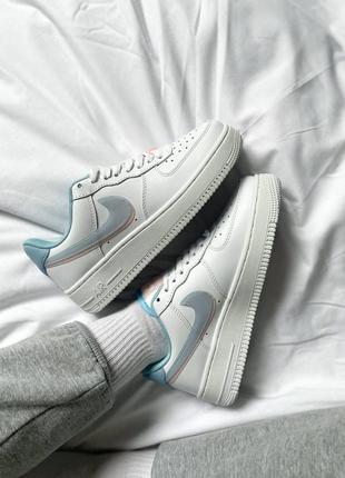 Женские кроссовки nike air force low"white/blue/pink" / smb