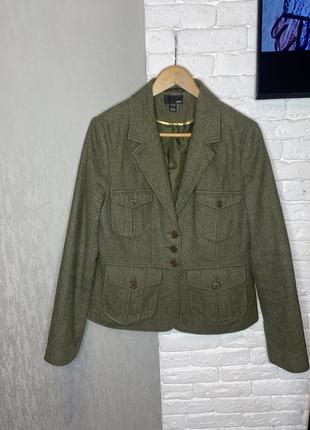 Шерстяной пиджак жакет с накладными карманами h&amp;m, xl 52р3 фото