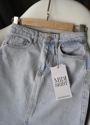 Длинная джинсовая юбка миди2 фото
