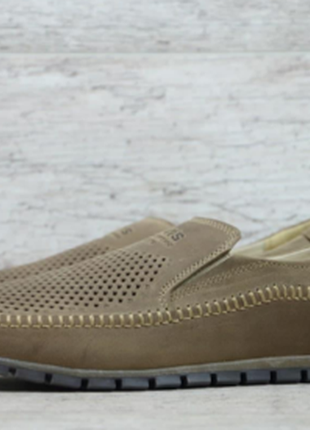 Натуральні шкіряні літні мокасини туфлі для чоловіків натуральные кожаные летние мокасины туфли  нат2 фото