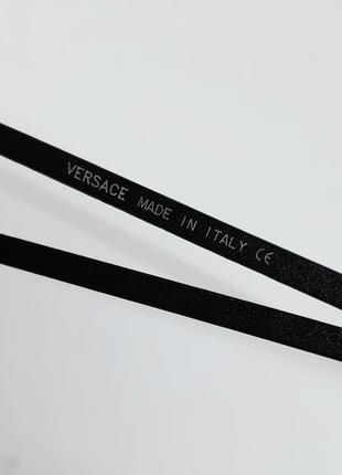Очки в стиле versace маска унисекс черные в черном металле7 фото