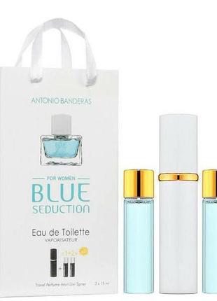 Міні-парфуми з феромонами жіночий antonio banderas blue seduction 3х15 мл