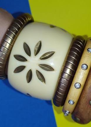 ❤️ лот браслет на руку широкие узкие деревянные пластиковые плетеные камни резьба8 фото