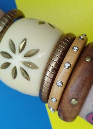 ❤️ лот браслет на руку широкие узкие деревянные пластиковые плетеные камни резьба7 фото