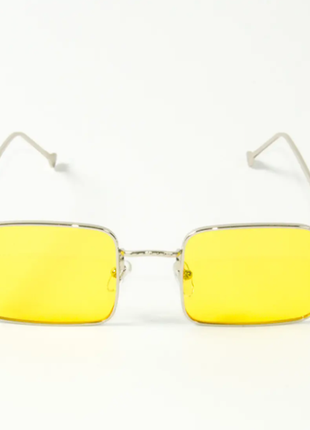 Очки квадратные ретро-модель с желтой линзой