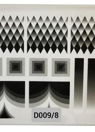 Слайды для ногтей, "ч/б" d009/8