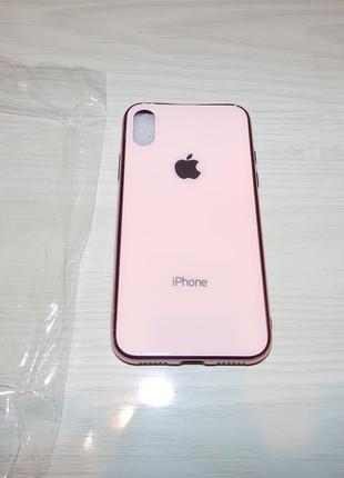 Чехол для iphone x / xs tpu+glass5 фото