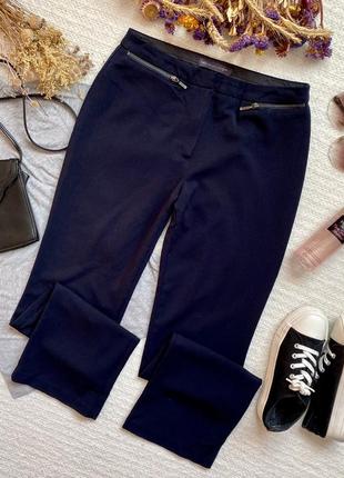Класичні прямі брюки темно-синього кольору, классические прямые брюки тёмно-синего цвета